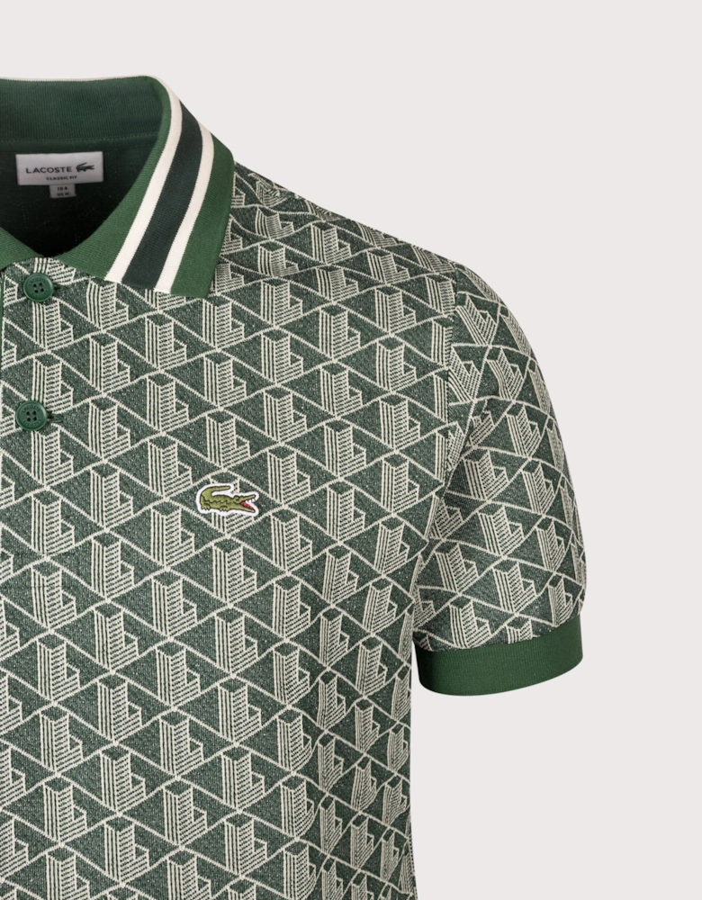 Regular Fit Monogram Jacquard Polo Shirt