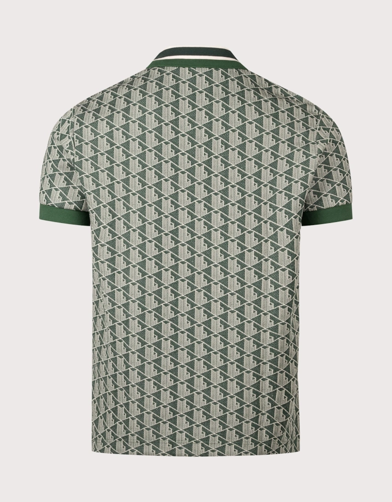 Regular Fit Monogram Jacquard Polo Shirt