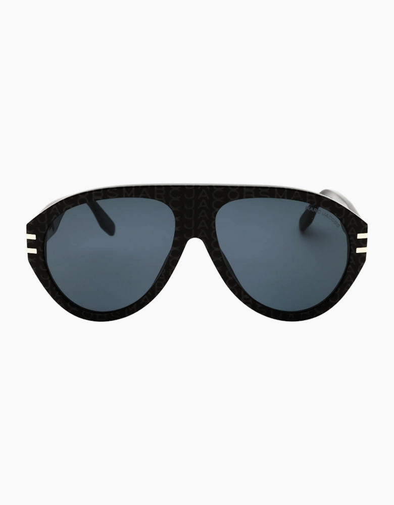 Marc Jacobs All-Over Brand Logo Black Sunglasses
