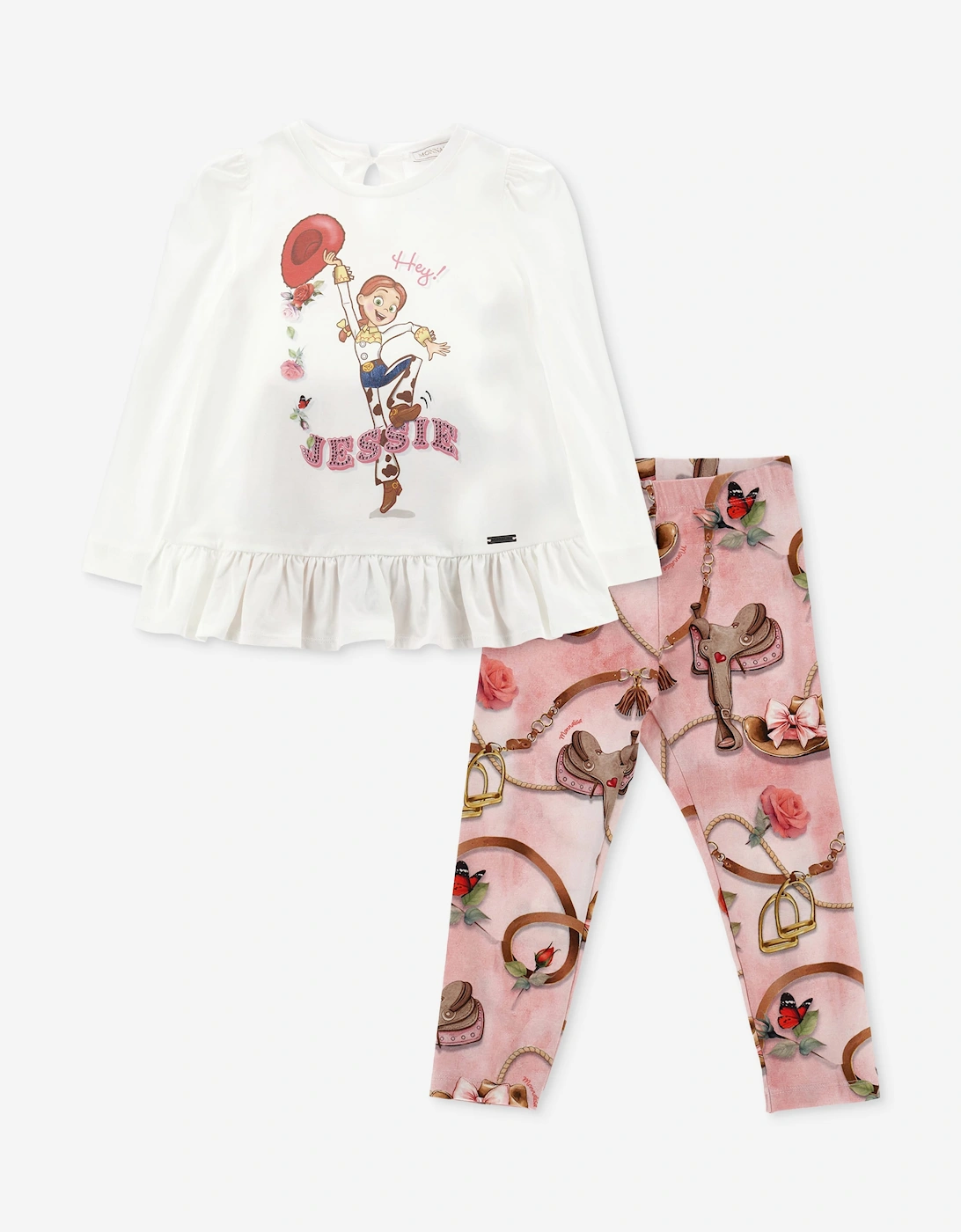Monnalisa Girls Pink  Disney Toy Story Jessie Leggings Set  - Size 12 Years Kids