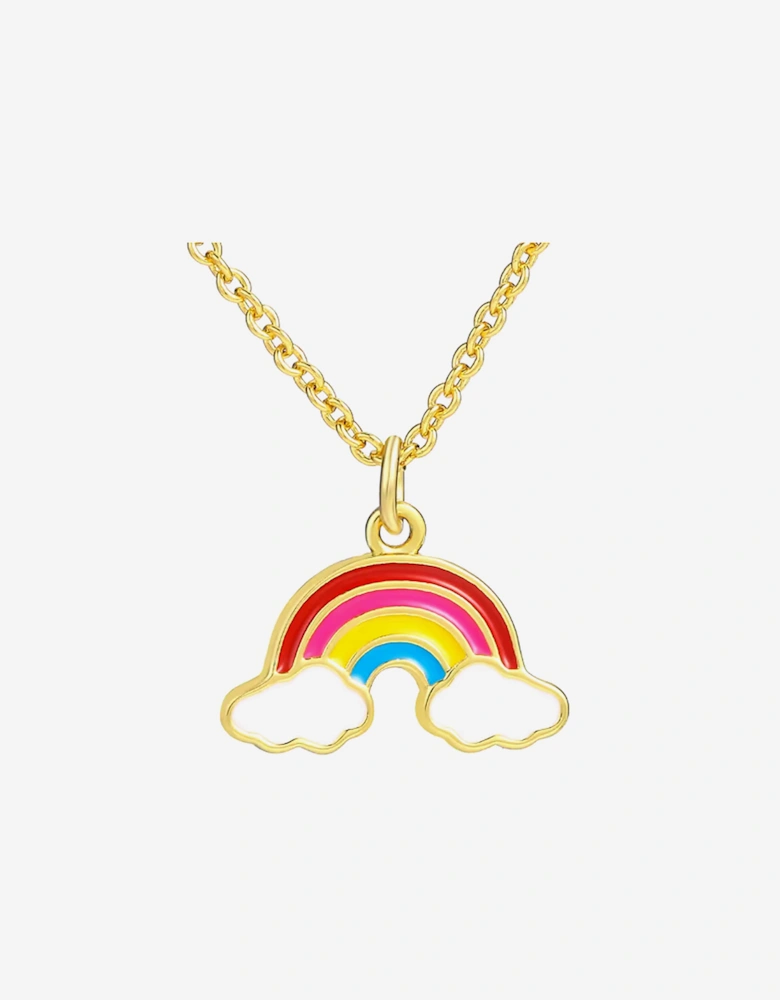 Secret Spoils Girls Multi Rainbow Necklace in Gold (40cm)