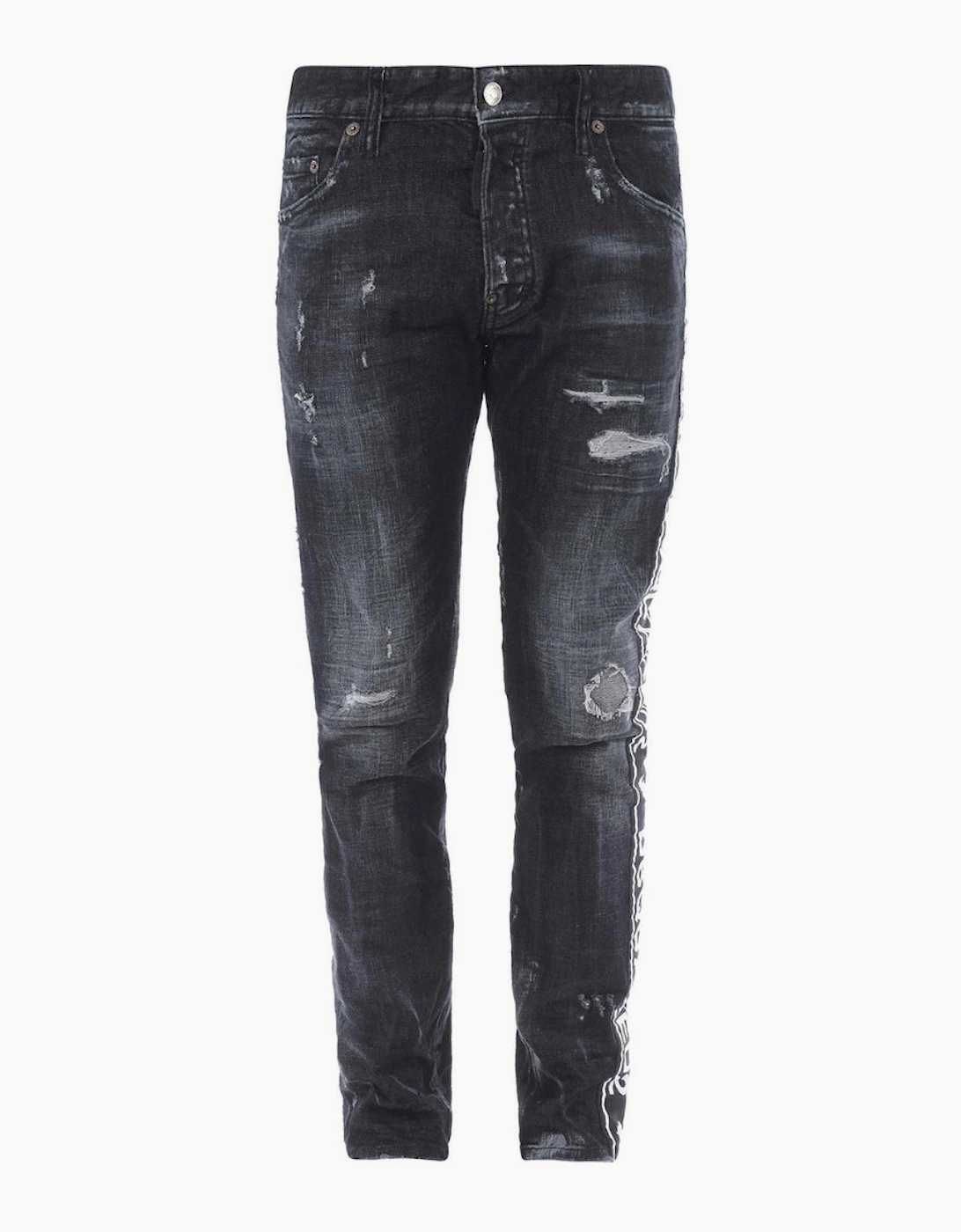 Dsquared2 Skater Jean Taped Hem Black Denim Pants, 5 of 4