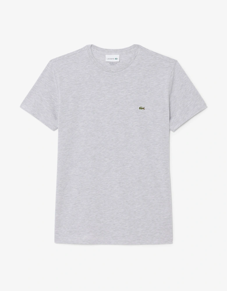Lacoste Mens Crew Neck Pima Cotton Jersey T-Shirt - Silver Chine CCA