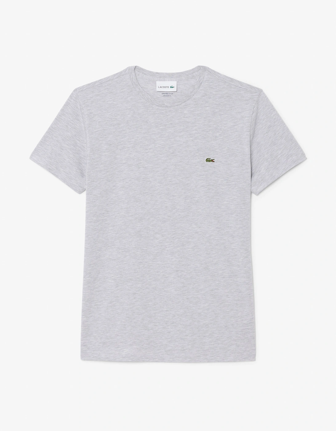 Lacoste Mens Crew Neck Pima Cotton Jersey T-Shirt - Silver Chine CCA