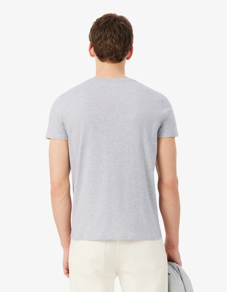 Lacoste Mens Crew Neck Pima Cotton Jersey T-Shirt - Silver Chine CCA