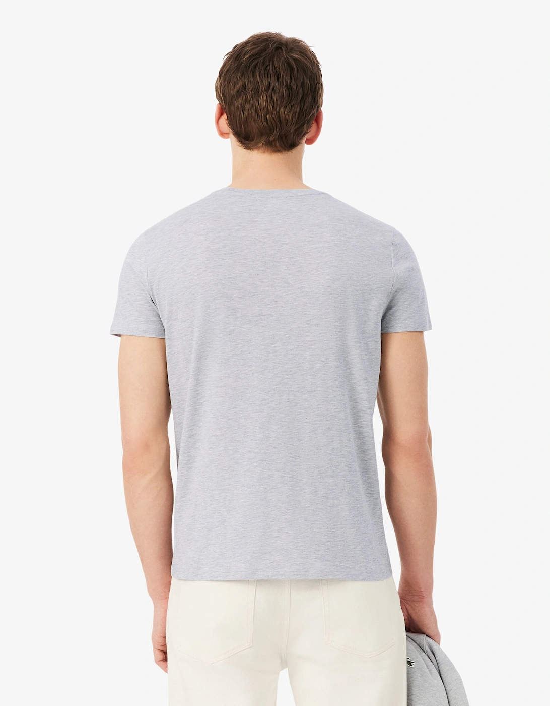 Lacoste Mens Crew Neck Pima Cotton Jersey T-Shirt - Silver Chine CCA