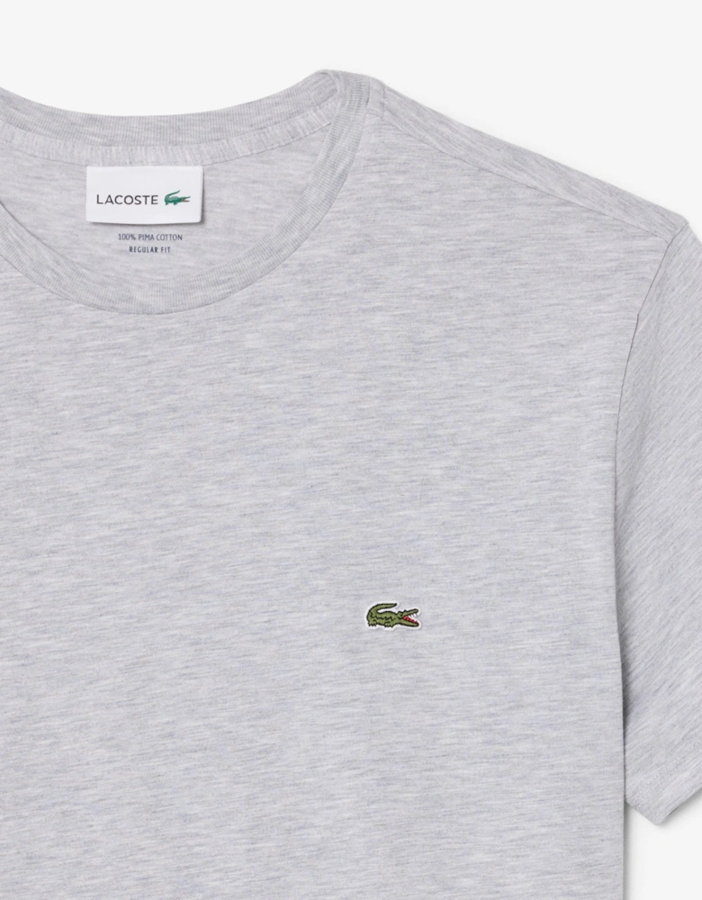 Lacoste Mens Crew Neck Pima Cotton Jersey T-Shirt - Silver Chine CCA
