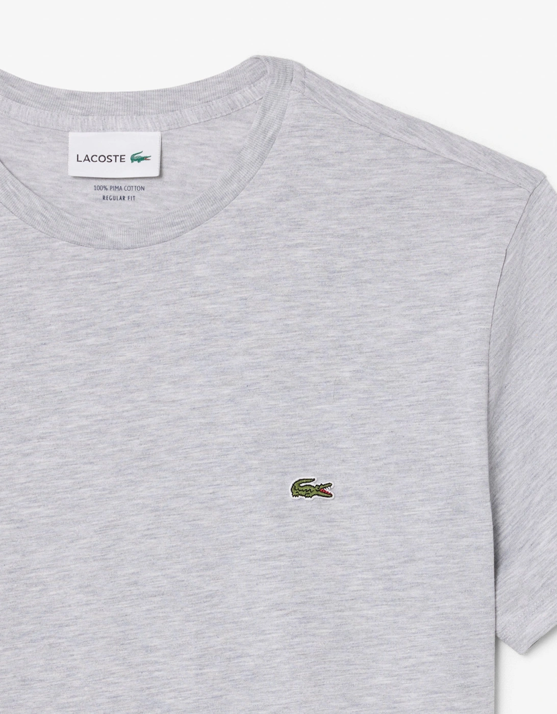 Lacoste Mens Crew Neck Pima Cotton Jersey T-Shirt - Silver Chine CCA
