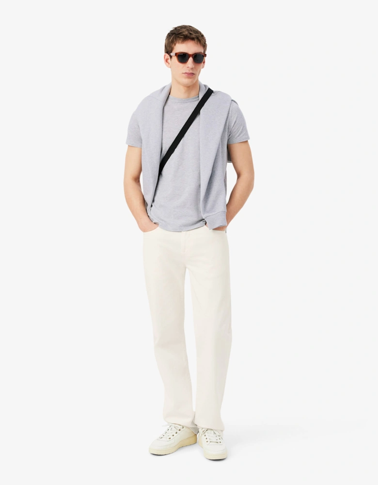 Lacoste Mens Crew Neck Pima Cotton Jersey T-Shirt - Silver Chine CCA