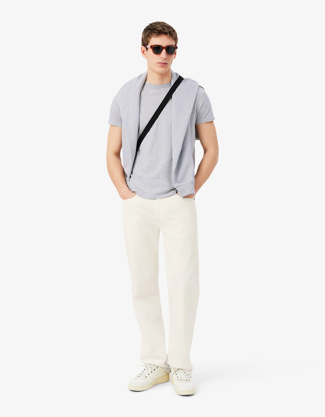 Lacoste Mens Crew Neck Pima Cotton Jersey T-Shirt - Silver Chine CCA