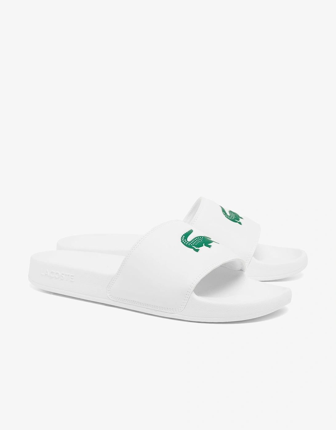 Lacoste Men's White Serve Sliders - /Green 082  7