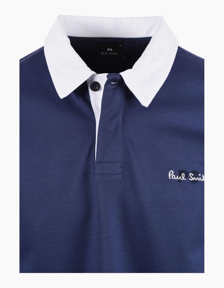 PAUL SMITH CASUAL FIT RUGBY TOP INKY BLUE