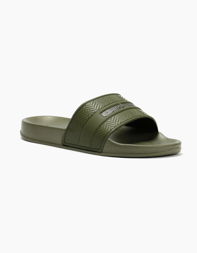 Penguin Paradise Men's Khaki Slides