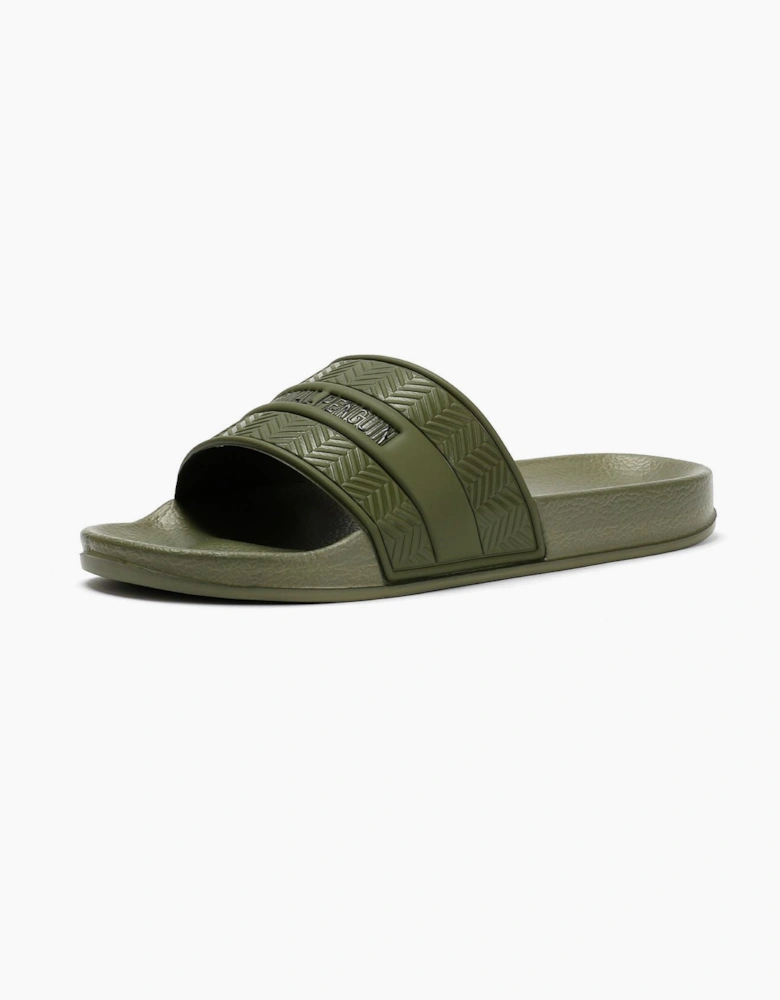Penguin Paradise Men's Khaki Slides