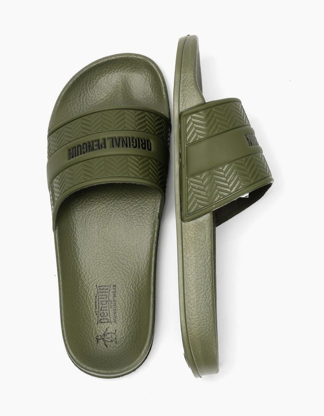 Penguin Paradise Men's Khaki Slides
