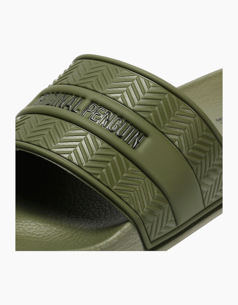 Penguin Paradise Men's Khaki Slides