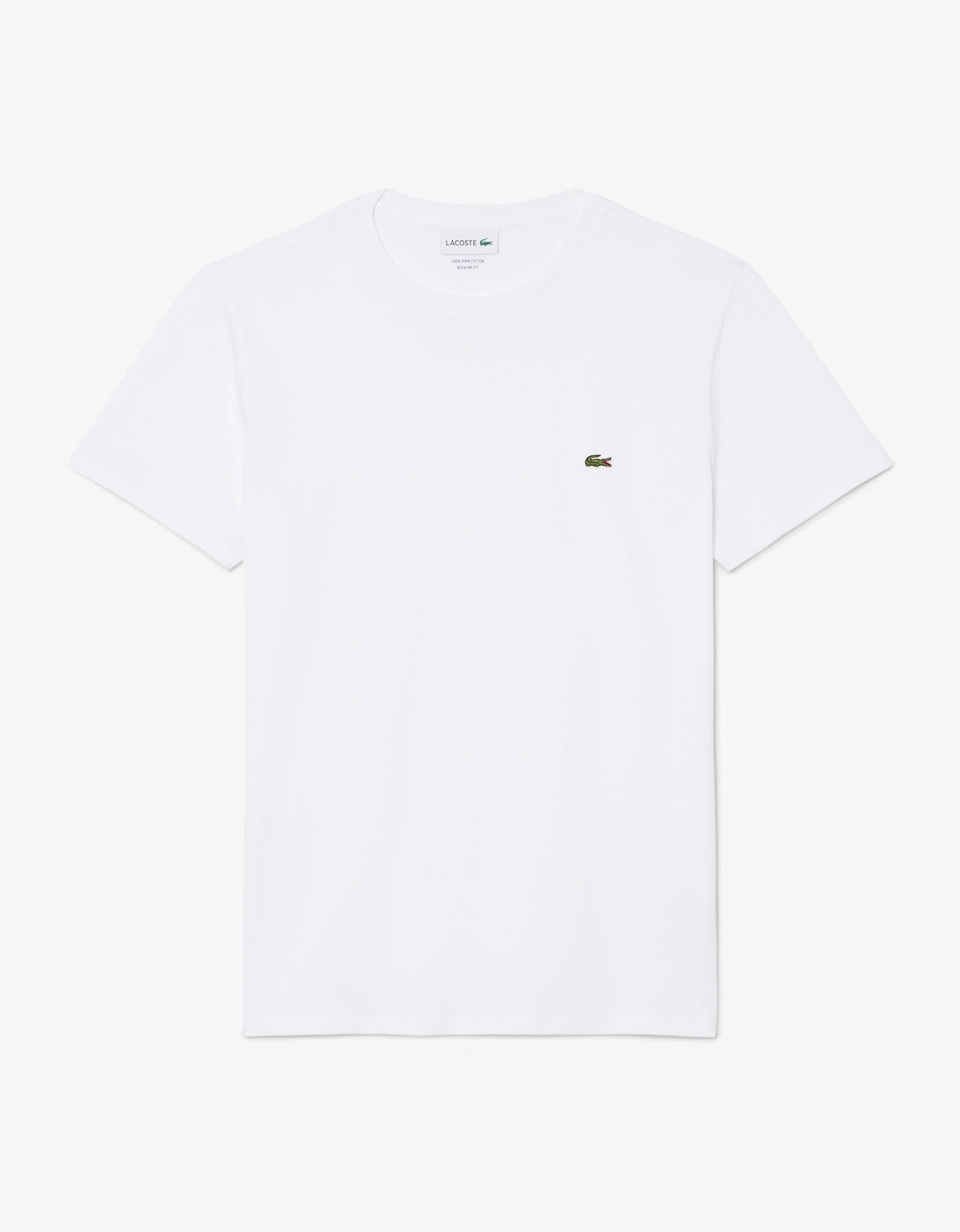 Lacoste Mens Crew Neck Pima Cotton Jersey T-Shirt - White 001