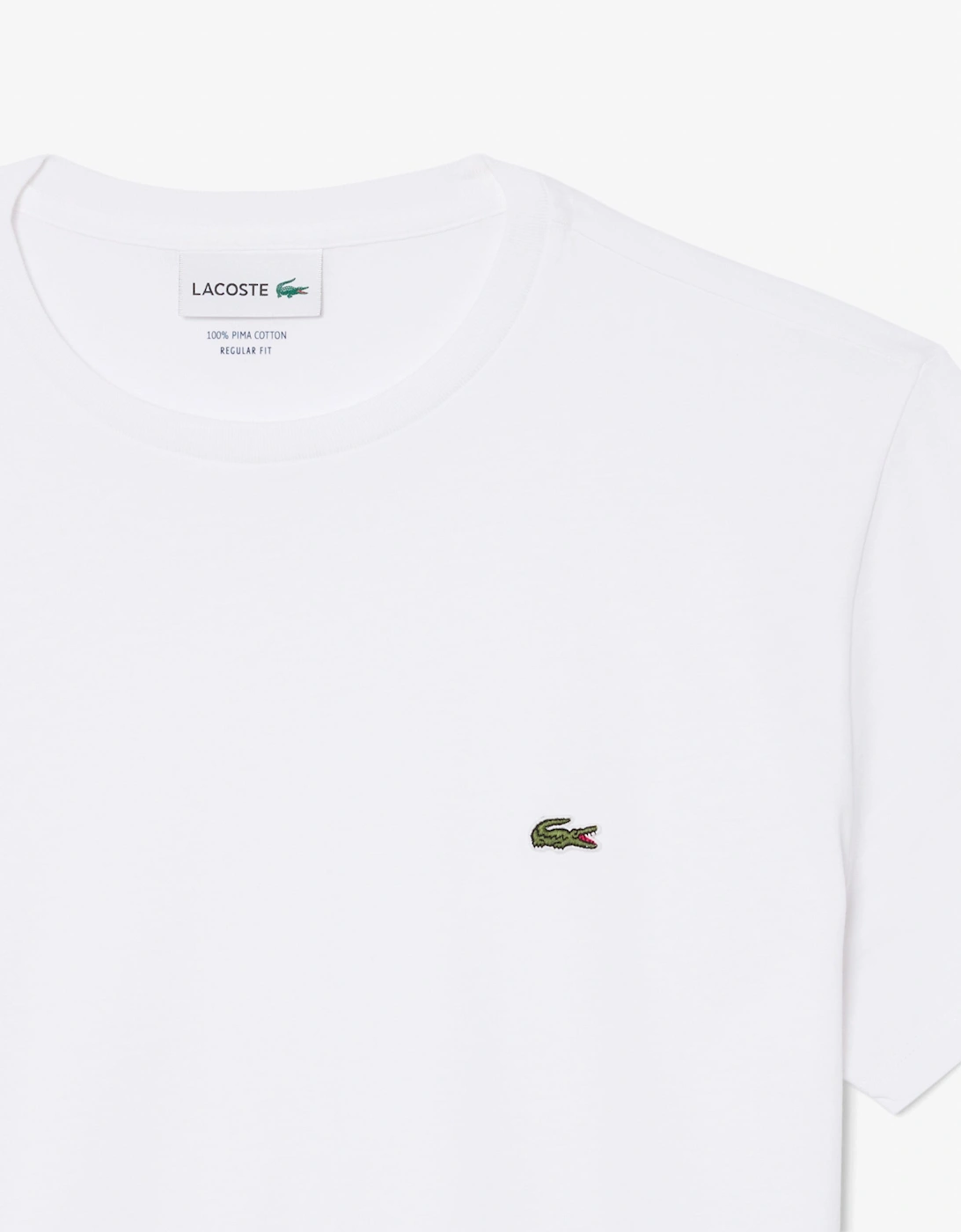 Lacoste Mens Crew Neck Pima Cotton Jersey T-Shirt - White 001