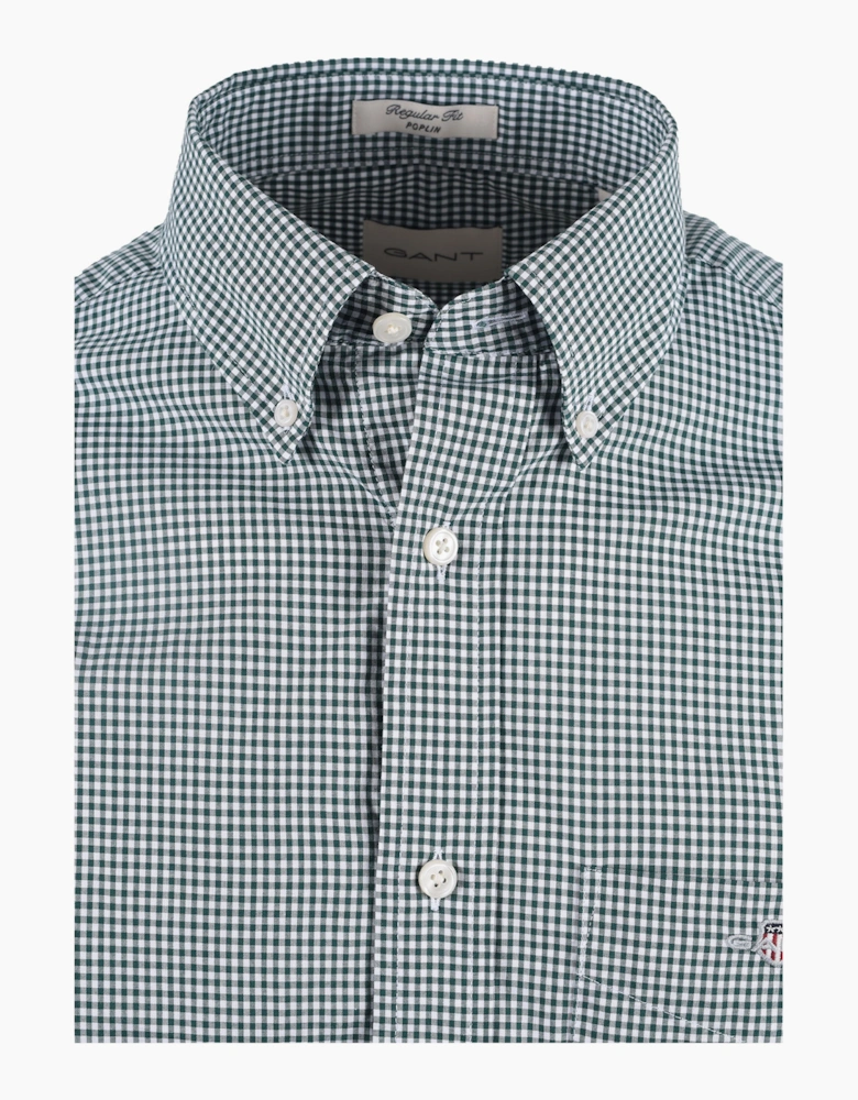 GANT CLASSIC POPLIN GINGHAM SHIRT DARK EMERALD
