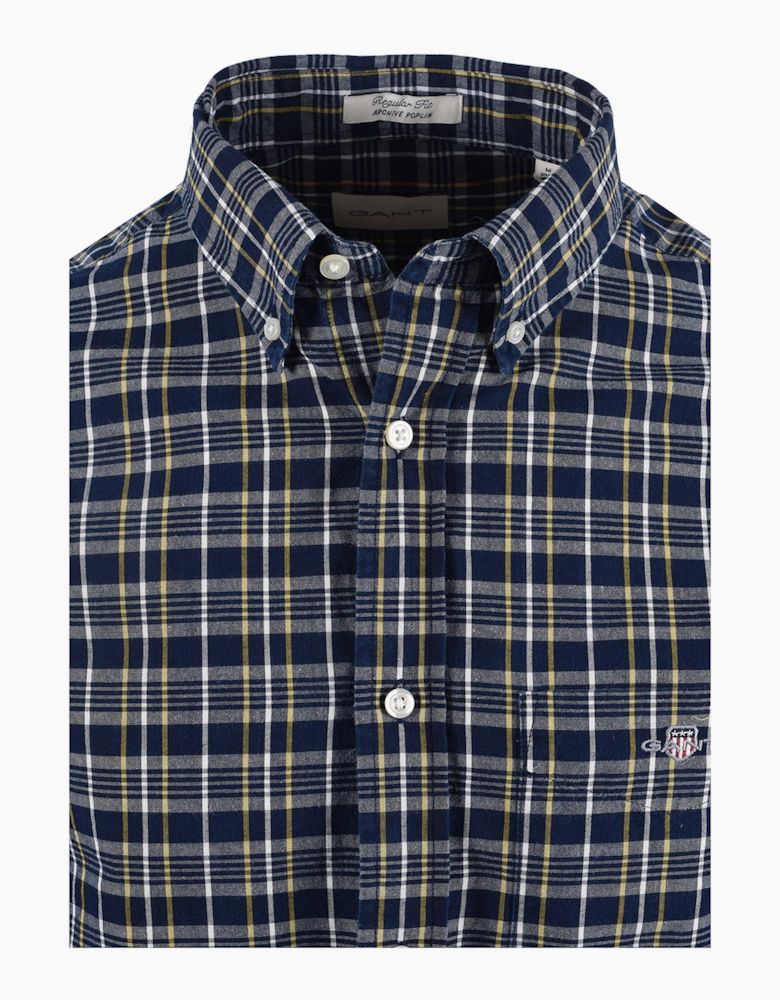 GANT REG ARCHIVE POPLIN INDIGO CHECK SHIRT INDIGO