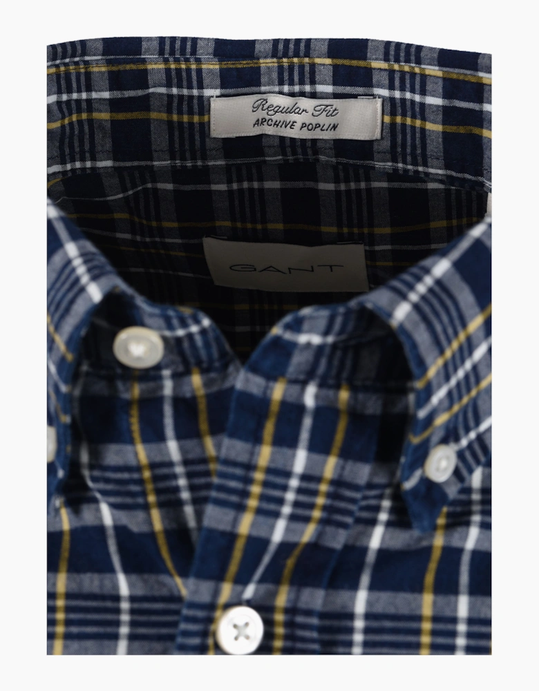 GANT REG ARCHIVE POPLIN INDIGO CHECK SHIRT INDIGO