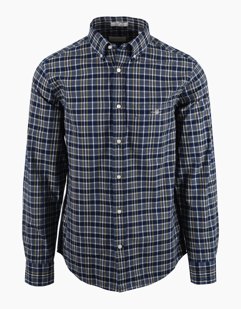 GANT REG ARCHIVE POPLIN INDIGO CHECK SHIRT INDIGO