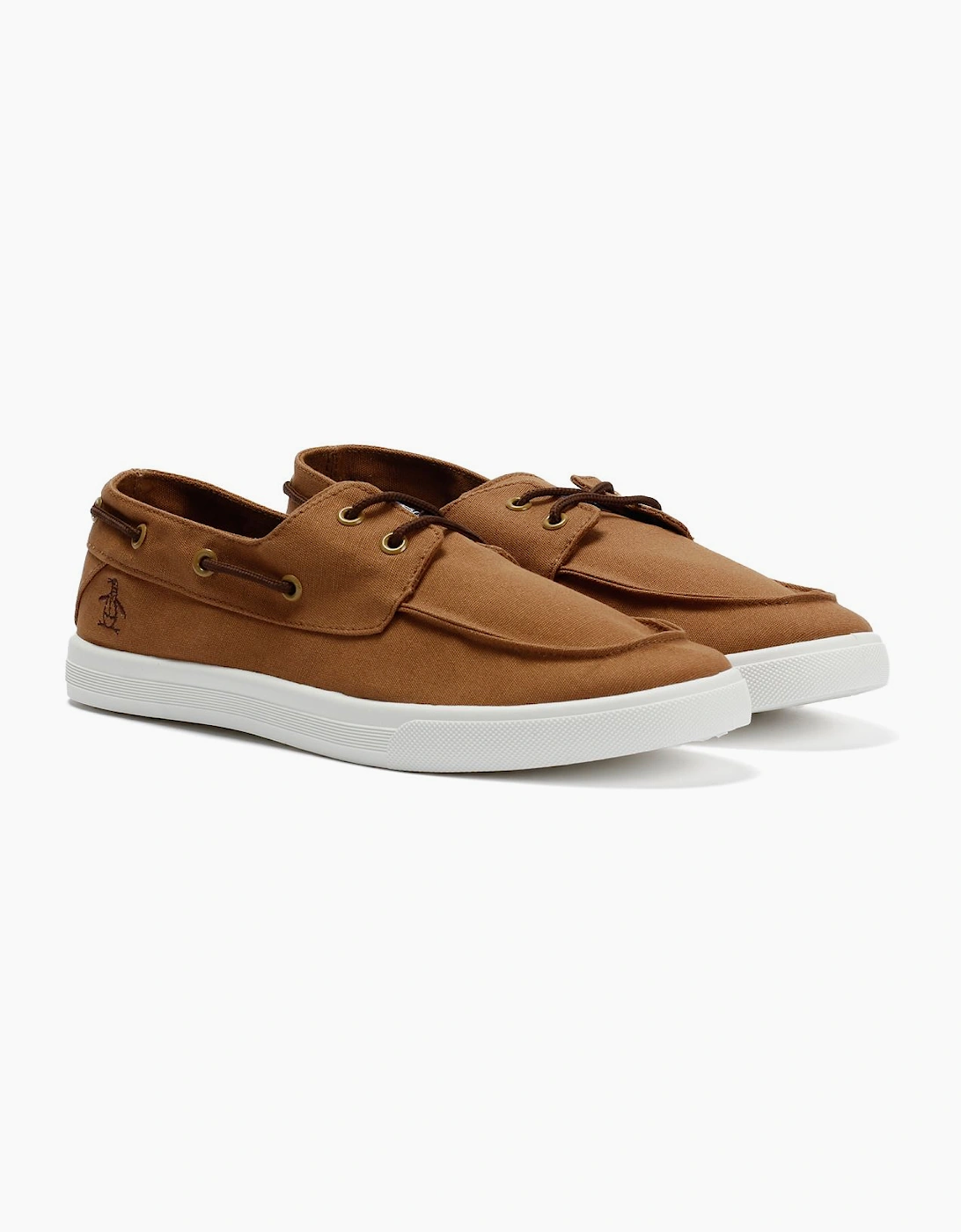 Penguin Sailor Canvas Men's Tan Lace-Up Shoes, 9 of 8