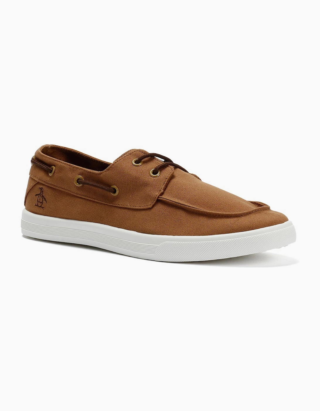 Penguin Sailor Canvas Men's Tan Lace-Up Shoes