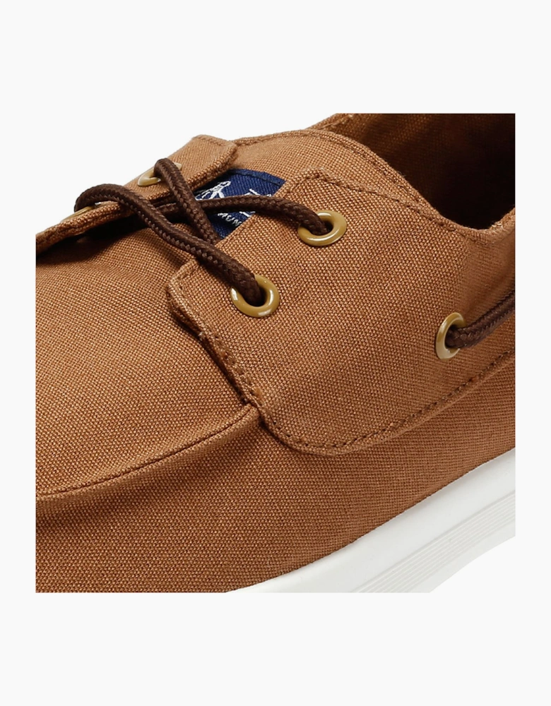 Penguin Sailor Canvas Men's Tan Lace-Up Shoes