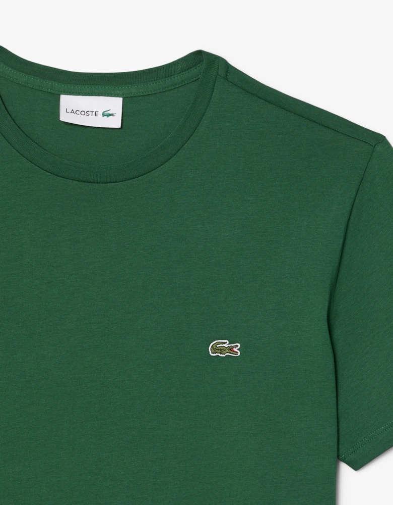 Lacoste Mens Crew Neck Pima Cotton Jersey T-Shirt - Green 132