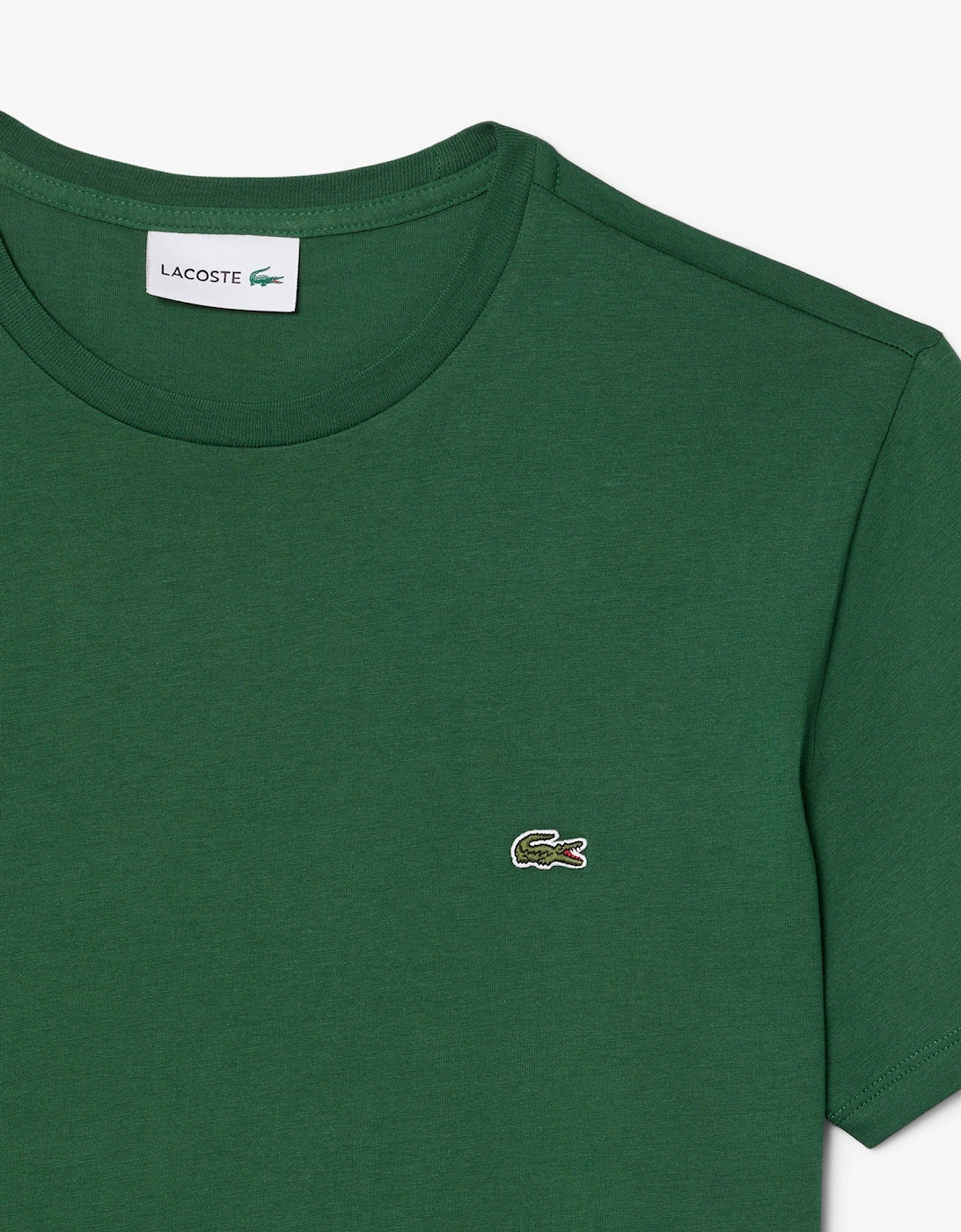Lacoste Mens Crew Neck Pima Cotton Jersey T-Shirt - Green 132