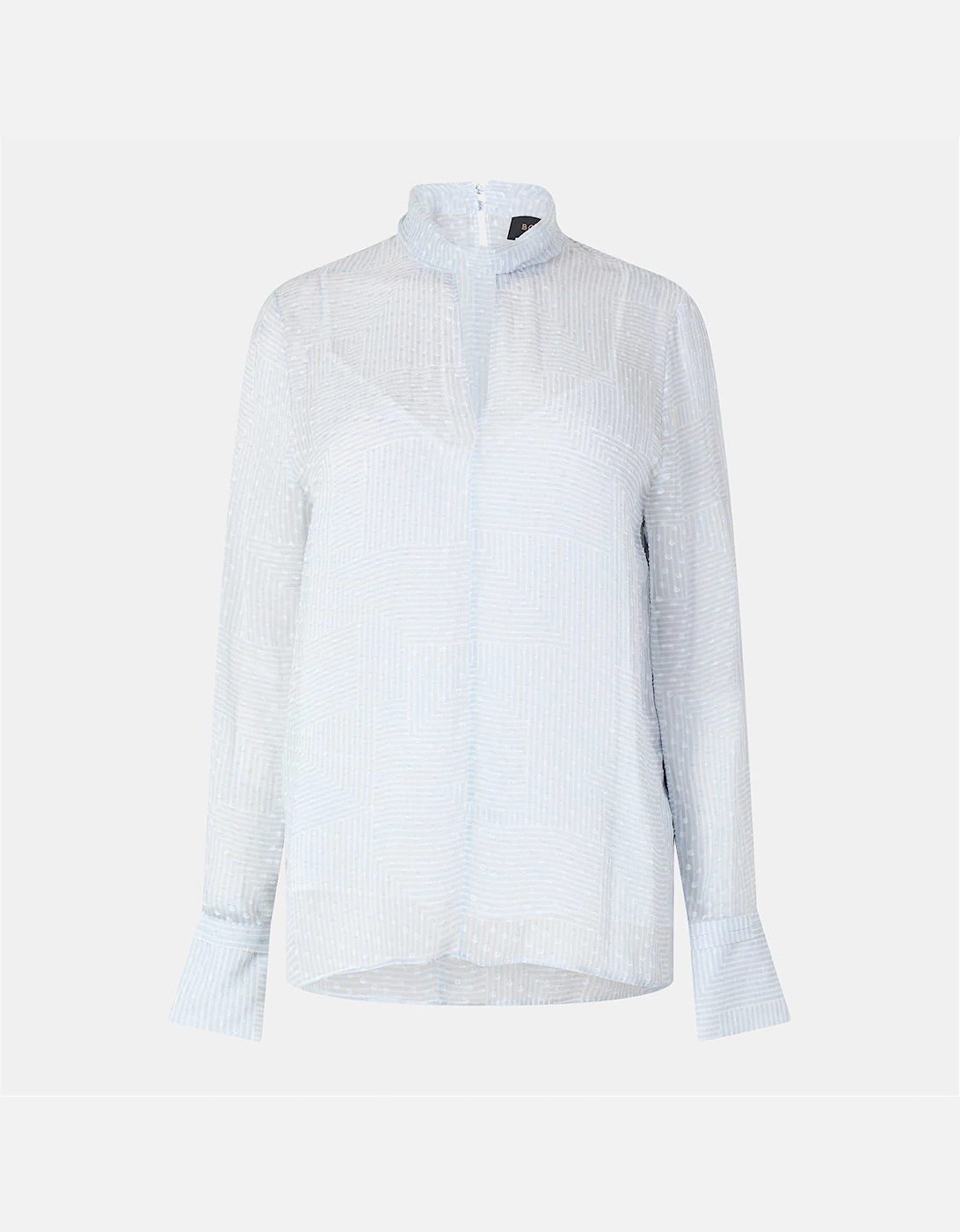 High Neck Relaxed Fit Long Sleeve Blouse, 2 of 1