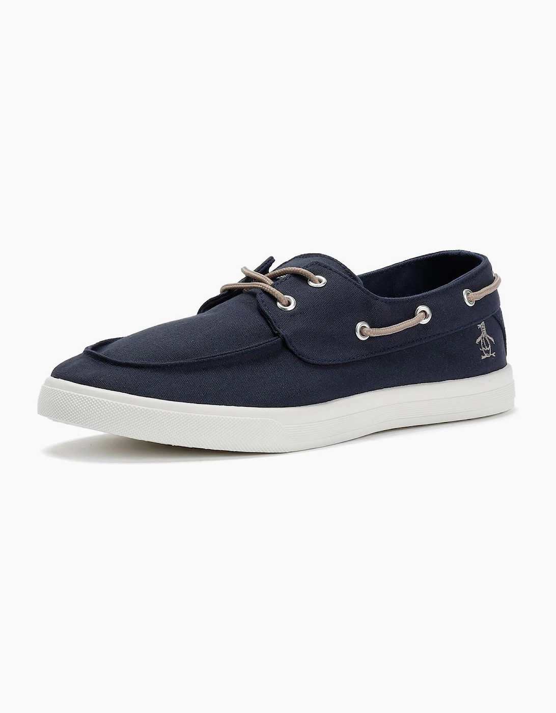 Penguin Sailor Canvas Men's Navy Lace-Up Shoes