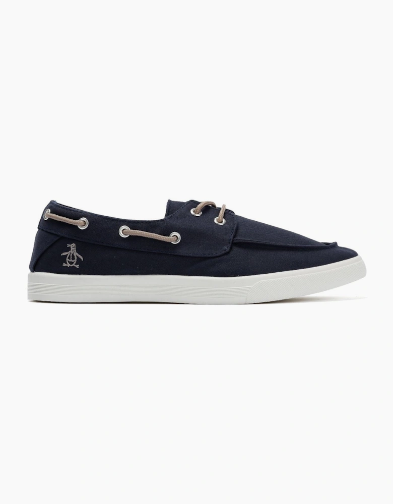 Penguin Sailor Canvas Men's Navy Lace-Up Shoes