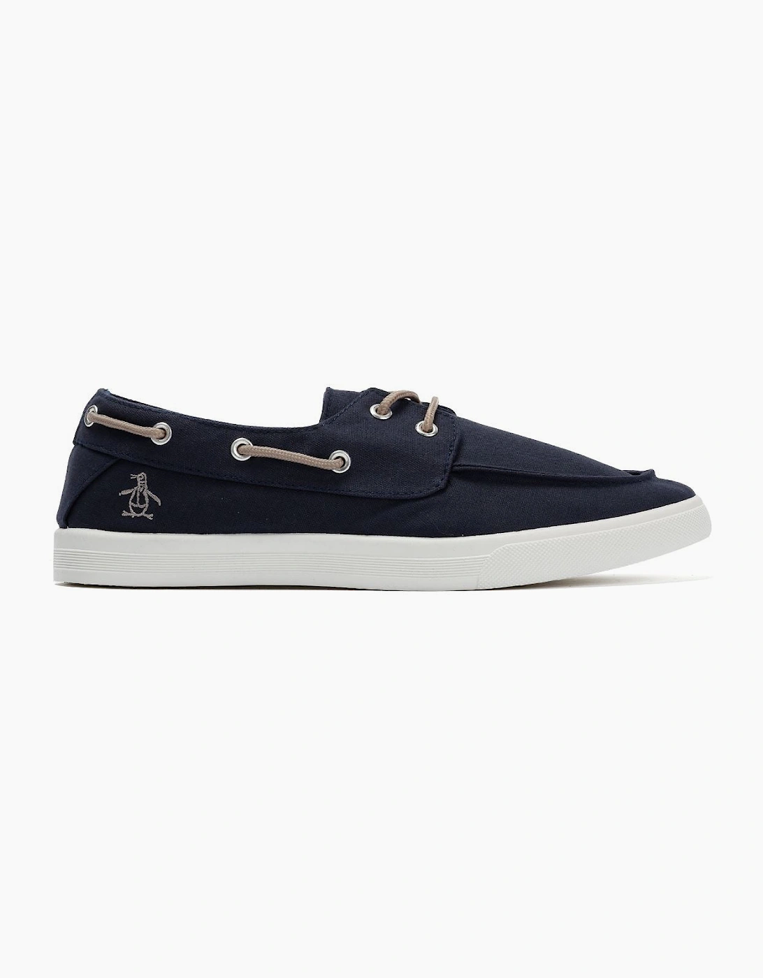 Penguin Sailor Canvas Men's Navy Lace-Up Shoes