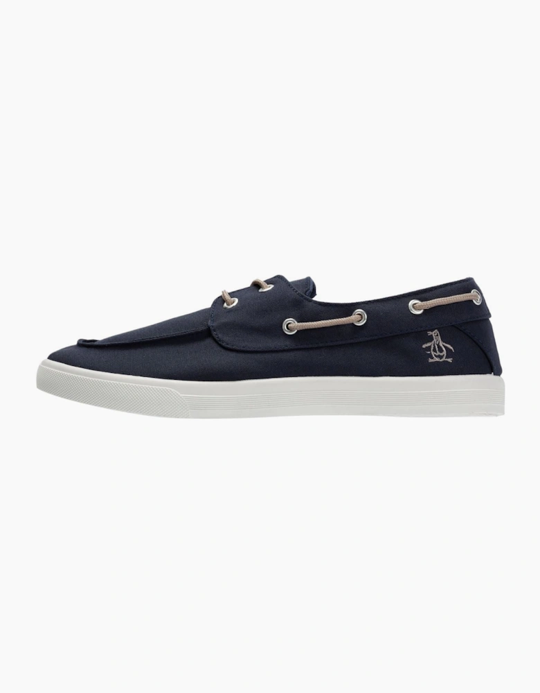 Penguin Sailor Canvas Men's Navy Lace-Up Shoes
