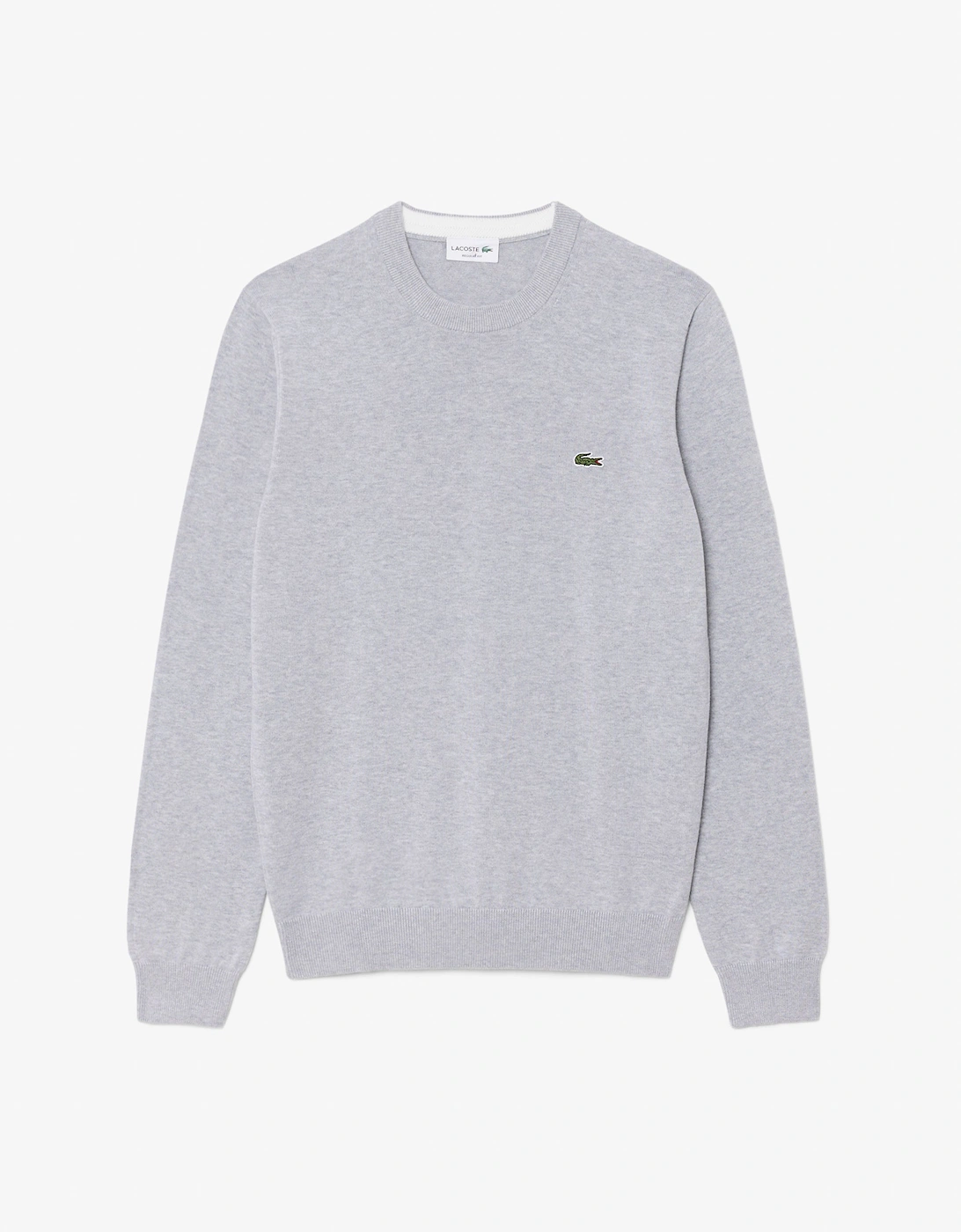 Lacoste Mens Organic Cotton Crew Neck Sweater - Silver Chine CCA
