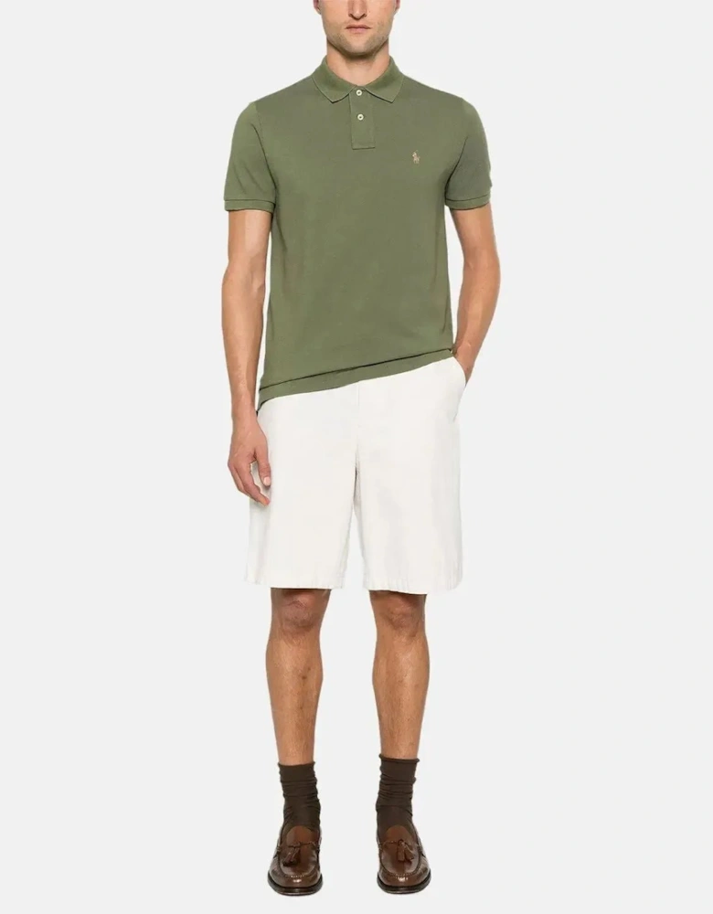 RALPH LAUREN MENS CUSTOM SLIM FIT MESH POLO SHIRT GARDEN TRAIL