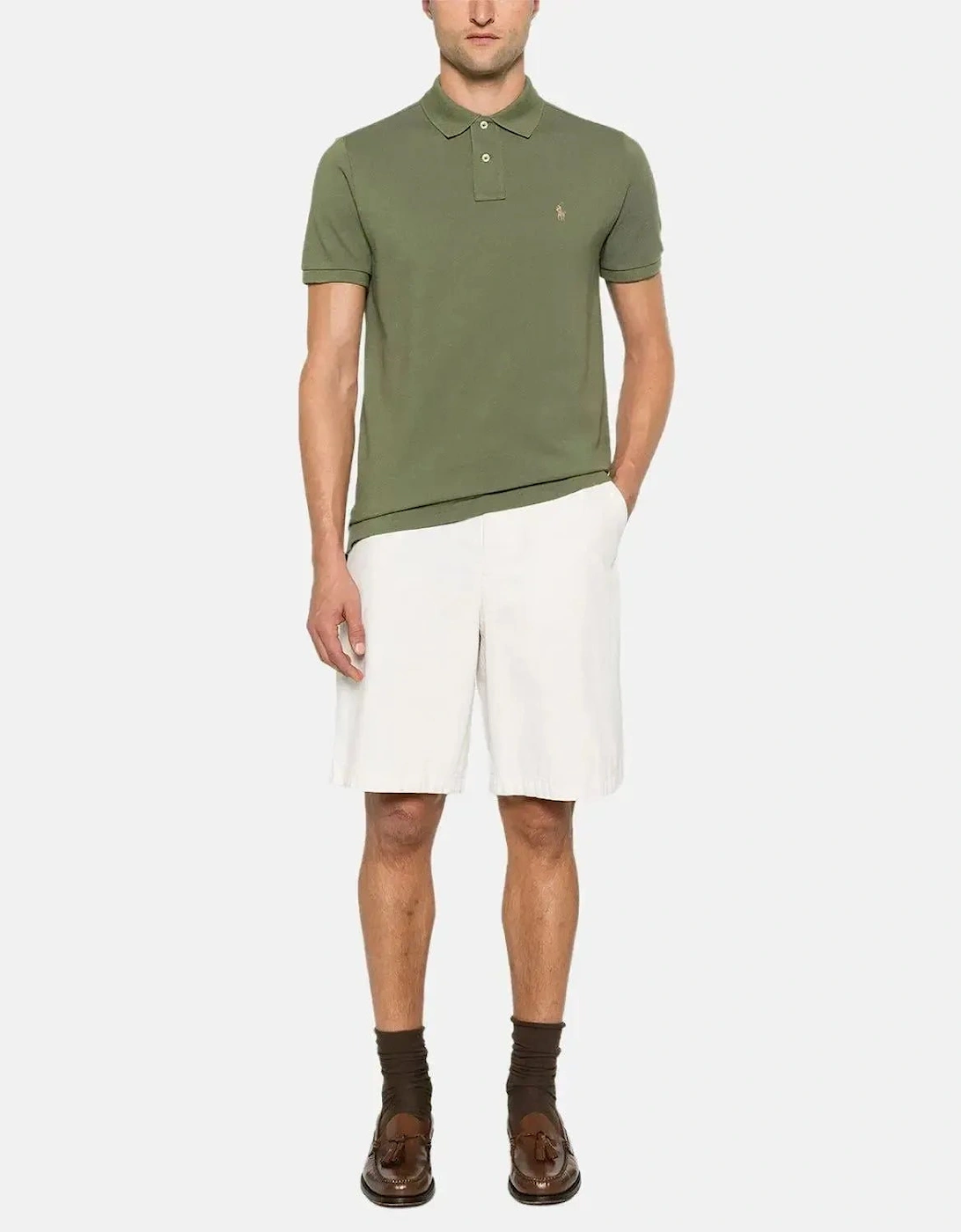 RALPH LAUREN MENS CUSTOM SLIM FIT MESH POLO SHIRT GARDEN TRAIL