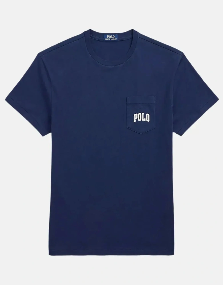 RALPH LAUREN MENS CUSTOM SLIM FIT POLO BEAR POCKET T-SHIRT NEWPORT NAVY