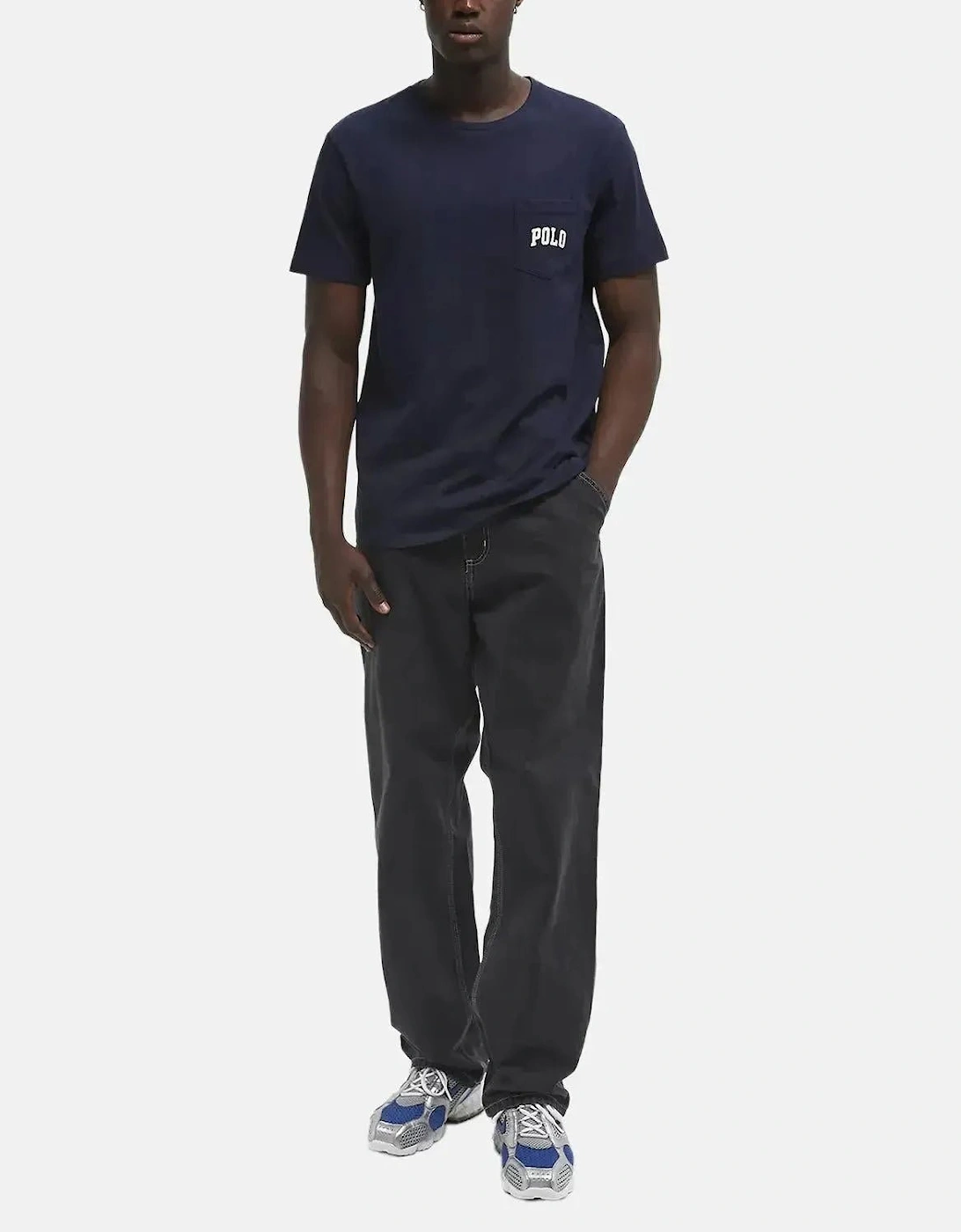 RALPH LAUREN MENS CUSTOM SLIM FIT POLO BEAR POCKET T-SHIRT NEWPORT NAVY