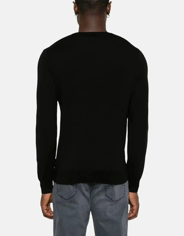 RALPH LAUREN SLIM FIT WASHABLE WOOL CREWNECK JUMPER BLACK
