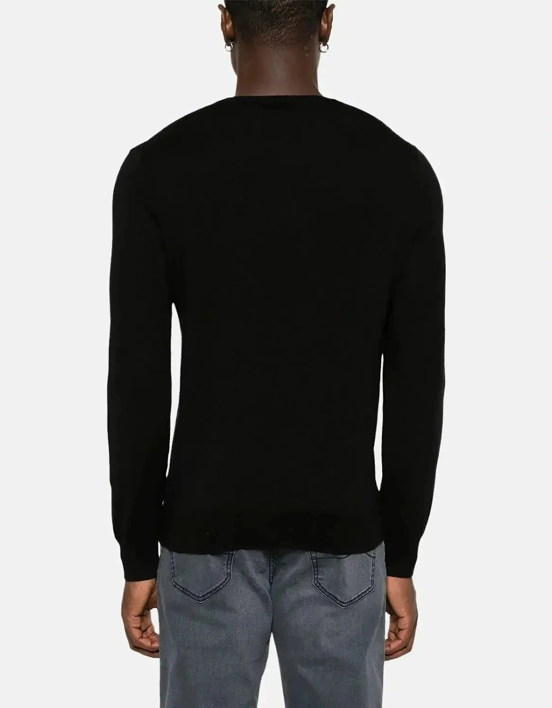 RALPH LAUREN SLIM FIT WASHABLE WOOL CREWNECK JUMPER BLACK