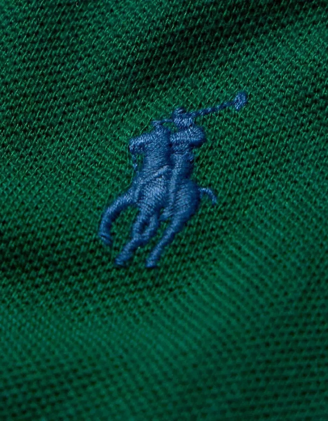 RALPH LAUREN CUSTOM SLIM FIT MESH TIPPED POLO SHIRT MOSS
