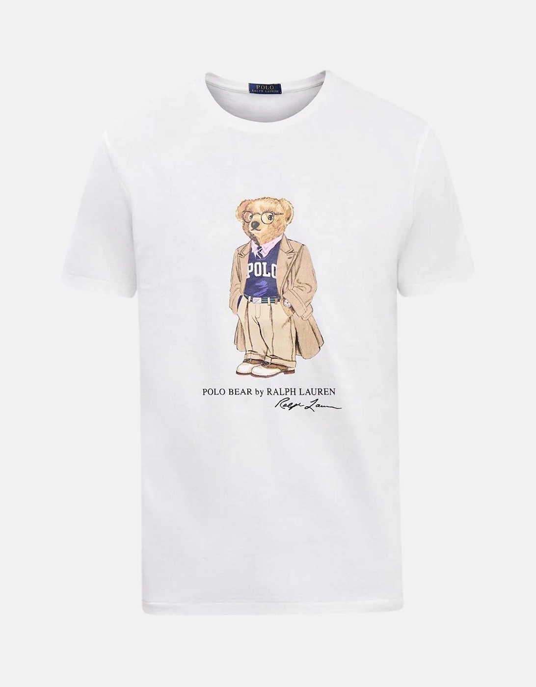 RALPH LAUREN CUSTOM SLIM FIT BEAR JERSEY T-SHIRT WHITE