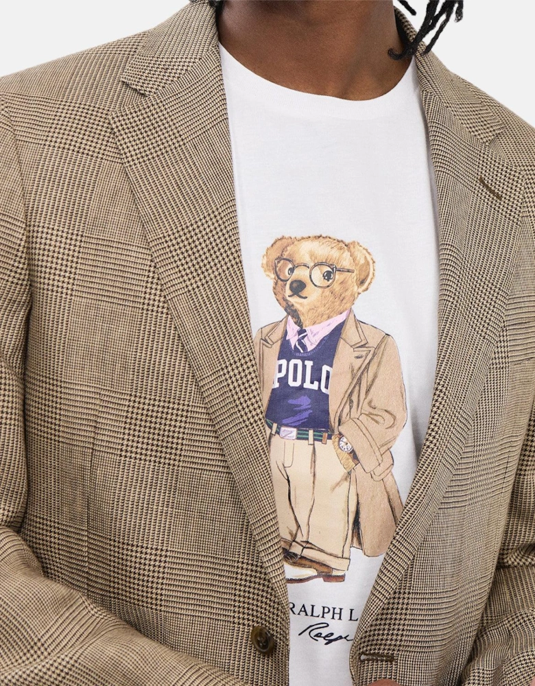 RALPH LAUREN CUSTOM SLIM FIT BEAR JERSEY T-SHIRT WHITE