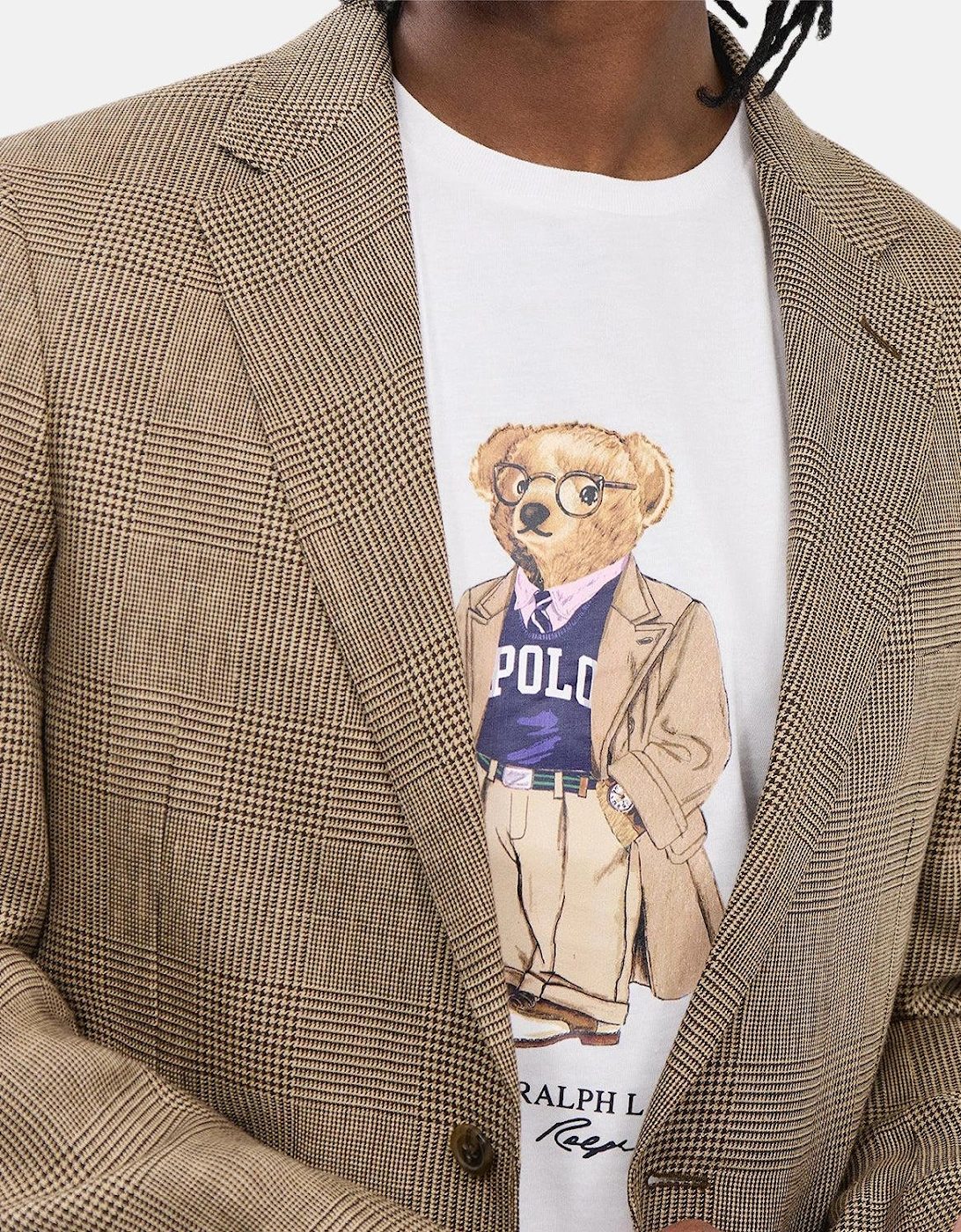 RALPH LAUREN CUSTOM SLIM FIT BEAR JERSEY T-SHIRT WHITE