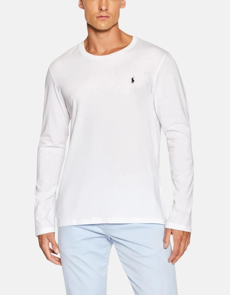 RALPH LAUREN COTTON JERSEY LONG SLEEVE T-SHIRT WHITE
