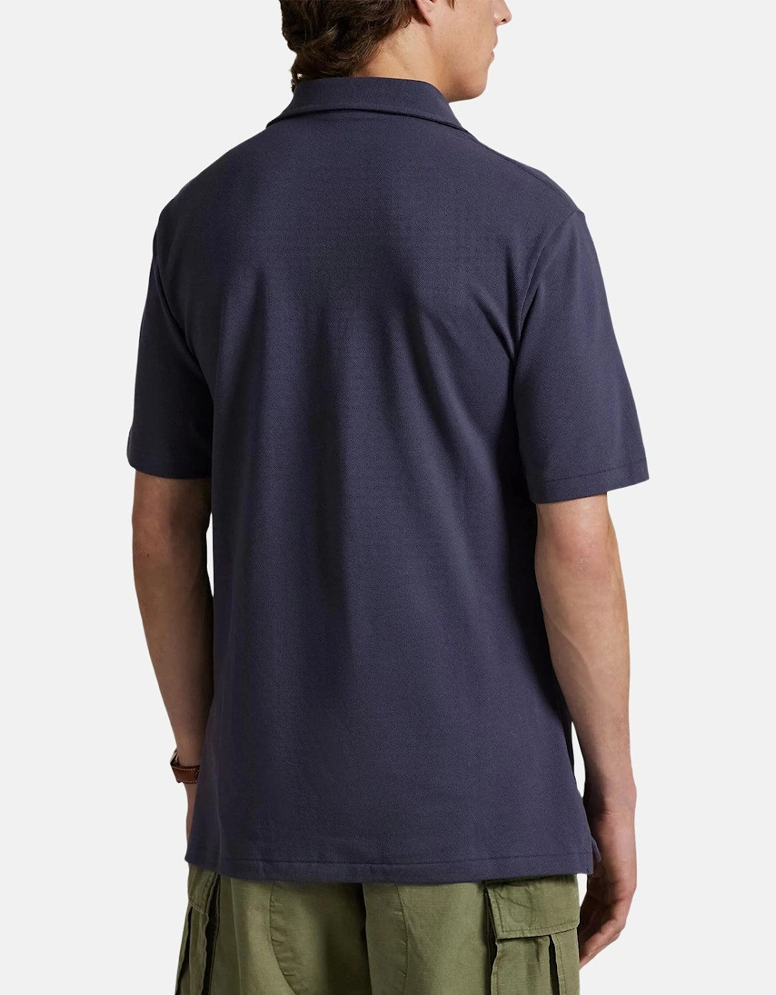 RALPH LAUREN CUSTOM SLIM FIT POLO BEAR POLO SHIRT FADED BLUE HRTG BEAR