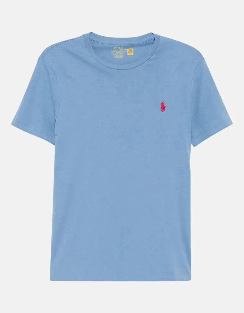RALPH LAUREN CUSTOM SLIM FIT JERSEY T-SHIRT CAMPUS BLUE